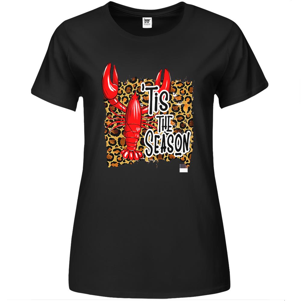 Tis The Season Crawfish Leopard Mardi Gras Carnival Festival Premium Womens T Shirts