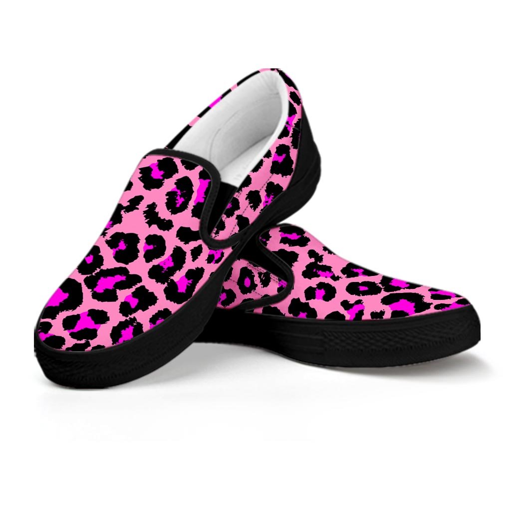 Pink Cheetah Leopard Men’S Slip On Sneakers