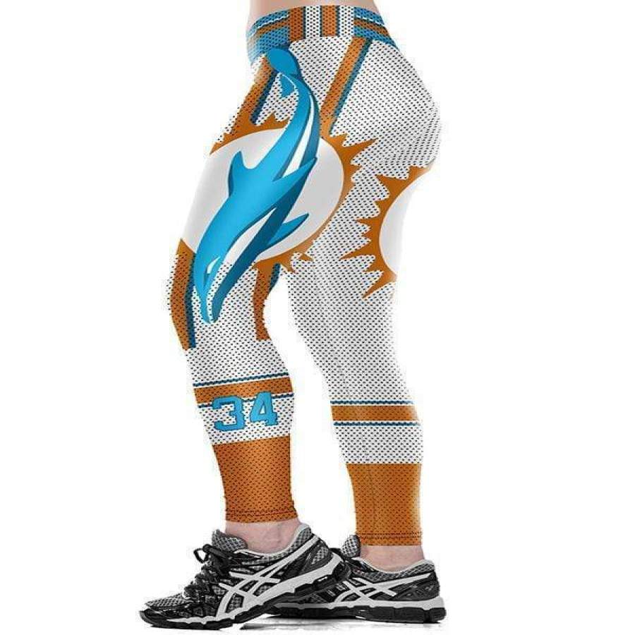 3D Miami Dolphins Printed Yoga Fitness Leggings