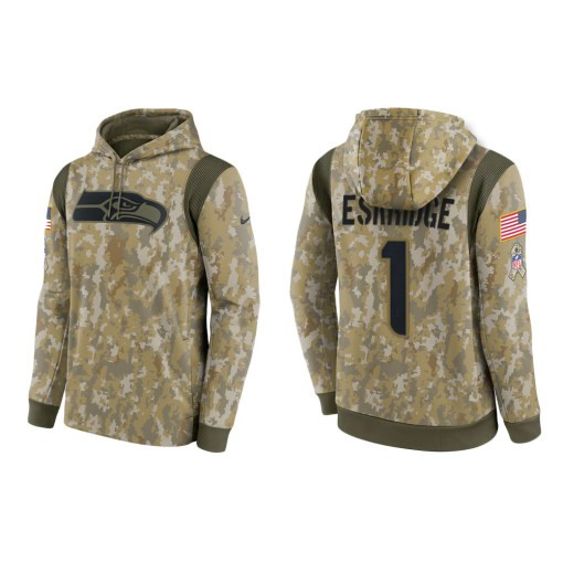 D’Wayne Eskridge Seattle Seahawks Camo 2021 Salute To Service Veterans Day Therma Pullover Hoodie