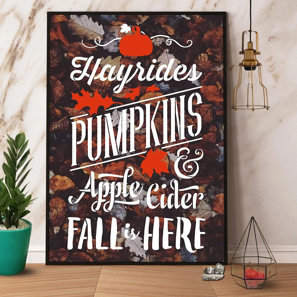 Hayrides Pumpkins And Apple Cider Fall Is Here Halloween Canvas Prints Poster Wall Art