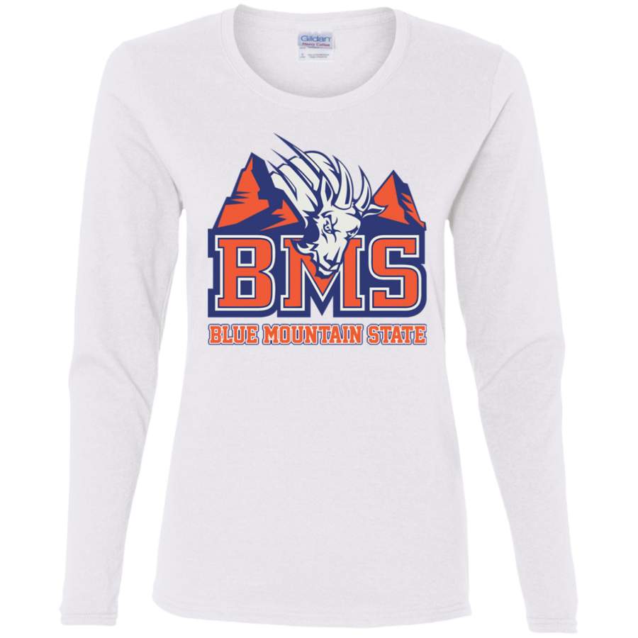 AGR BMS – Blue Mountain State Ladies’ Cotton LS T-Shirt