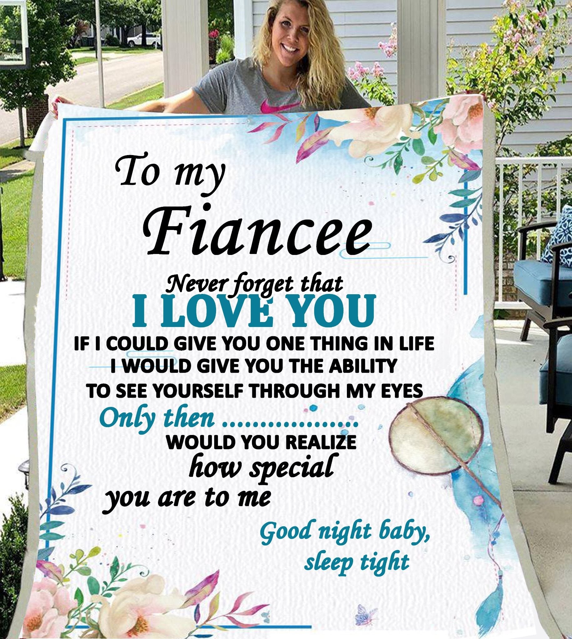 To My Fiancee Blanket Never Forget That I Love You Fleece Blankets Gift For Fiancee Couple