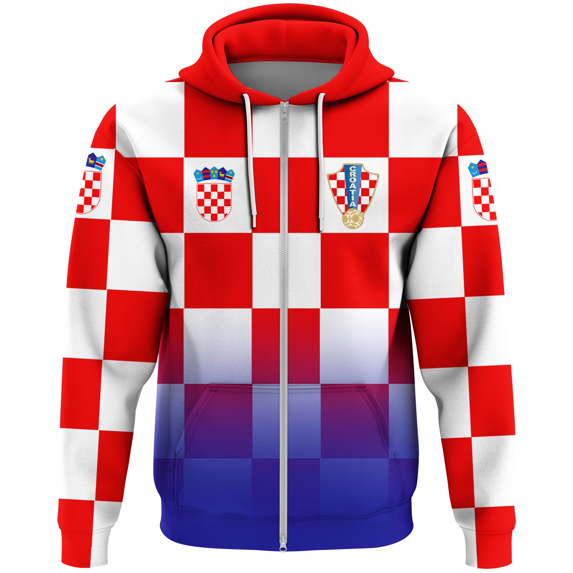 (Custom) Croatia Euro Zip Hoodie Soccer A27