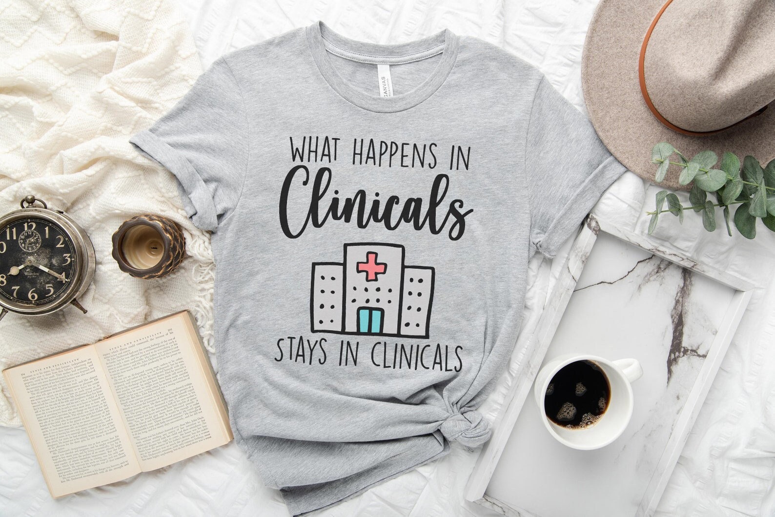 What Happens in Clinicals T-Shirt | Funny nursing student shirt | Nursing Clinical Instructor shirt | NP Nurse Practitioner CRNA Shirt Gift