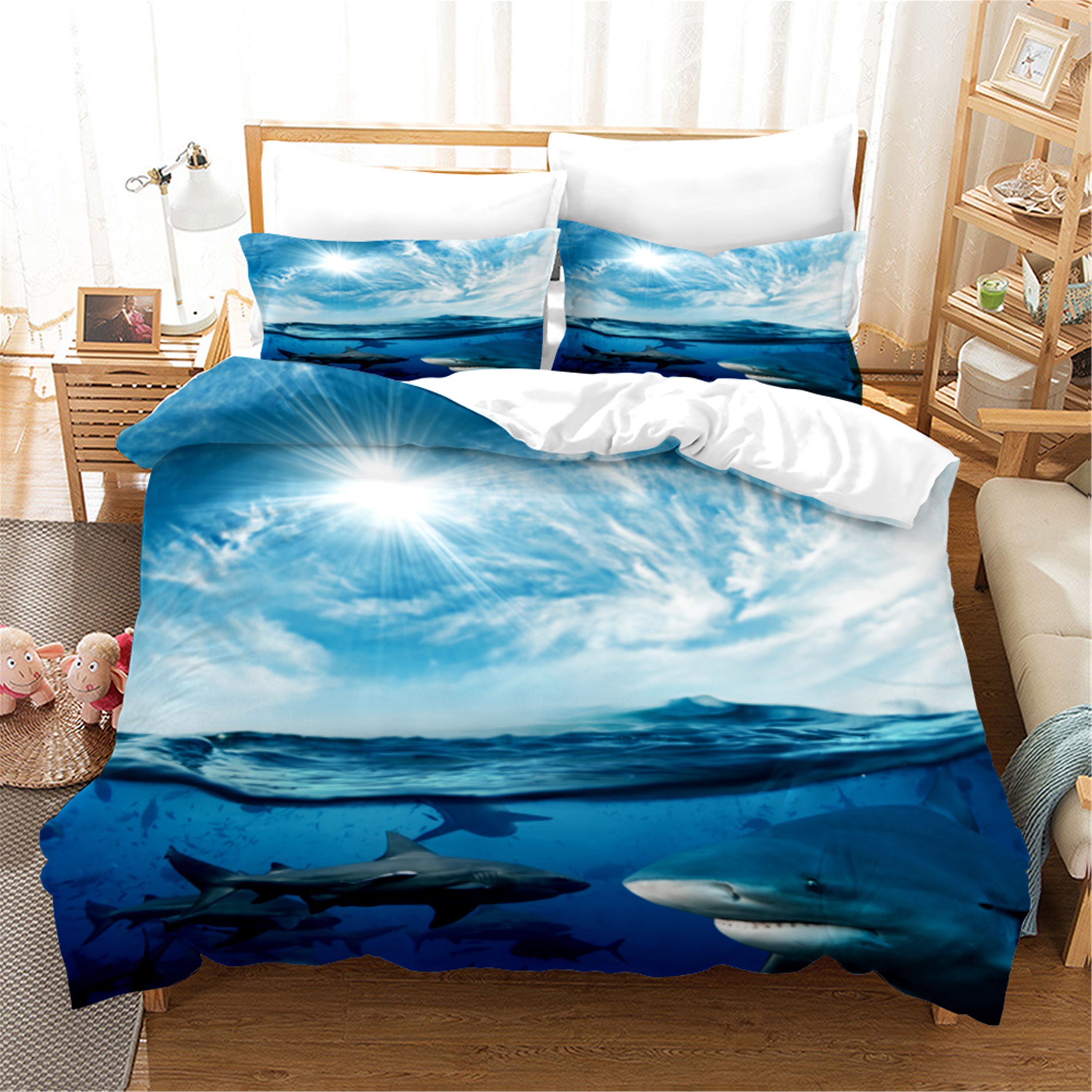 3D Sea Animal Whale Quilt Cover Set Bedding Set Duvet Cover Pillowcases 35