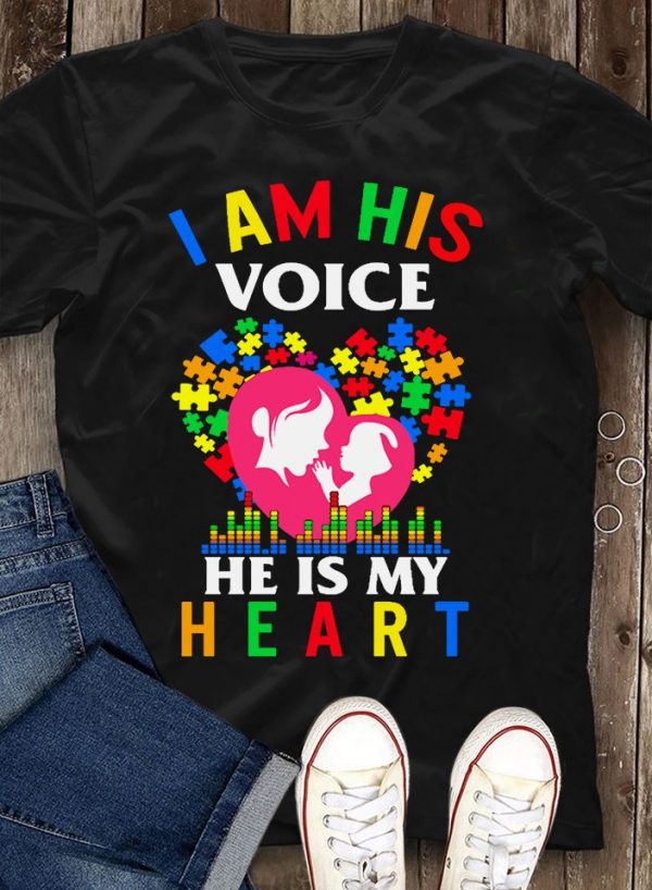 I Am His Voice T-Shirt For Women Autism Awareness Shirts Gifts For Mom Ht