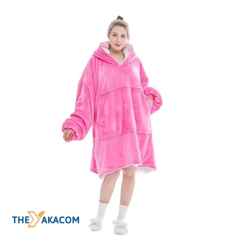 Classic Hot Pink Background Design Hoodie Blanket bliceshirt