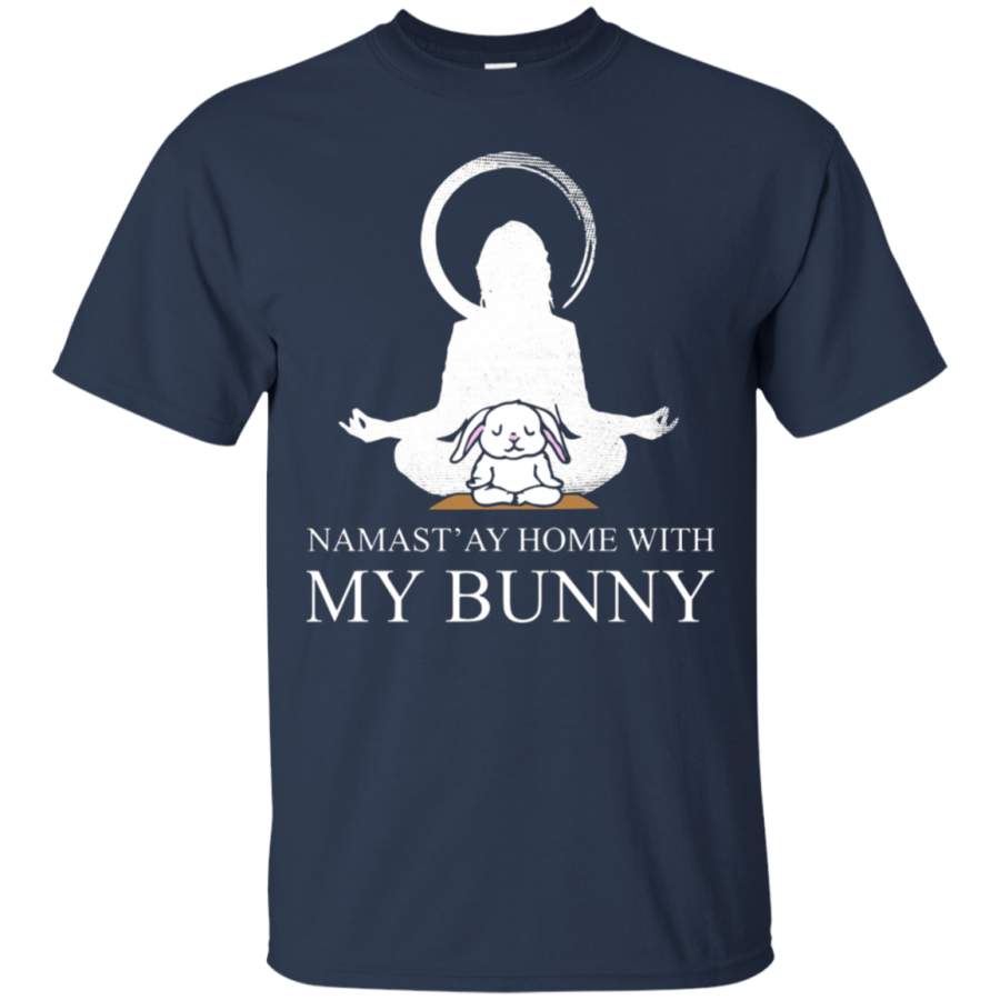 AGR Namaste – Namast ‘ay Home With My Bunny Funny Yoga T-Shirt