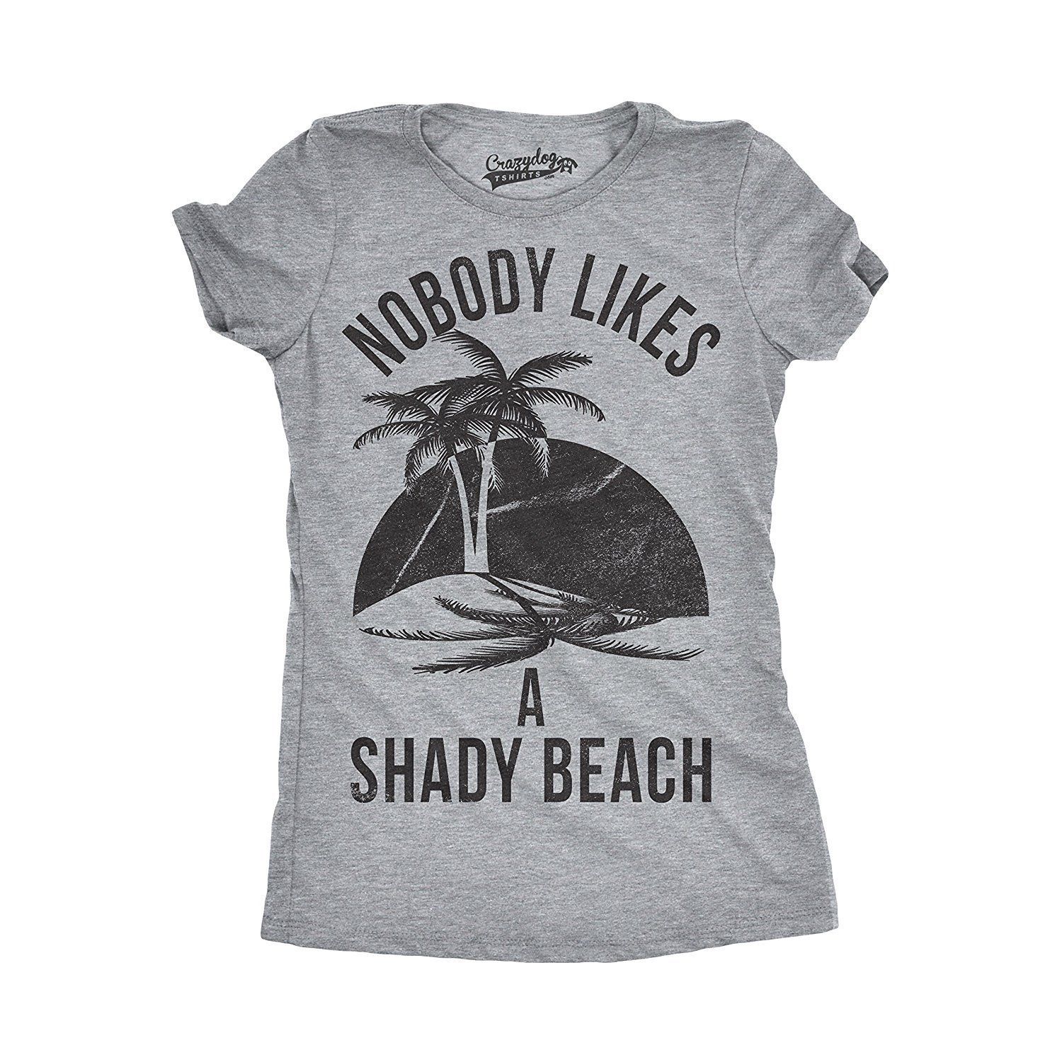 Womens Shady Beach Funny Shirts Cute Palm Trees Vintage Novelty Hilarious T Shirt