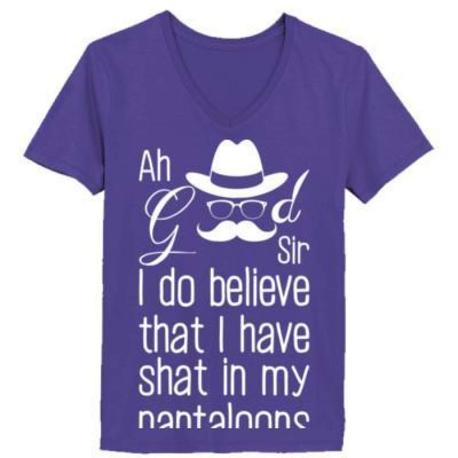 AGR Ah Good Sir I Do Believe That I Have Shat In My Pantaloons – Ladies’ V-Neck T-Shirt