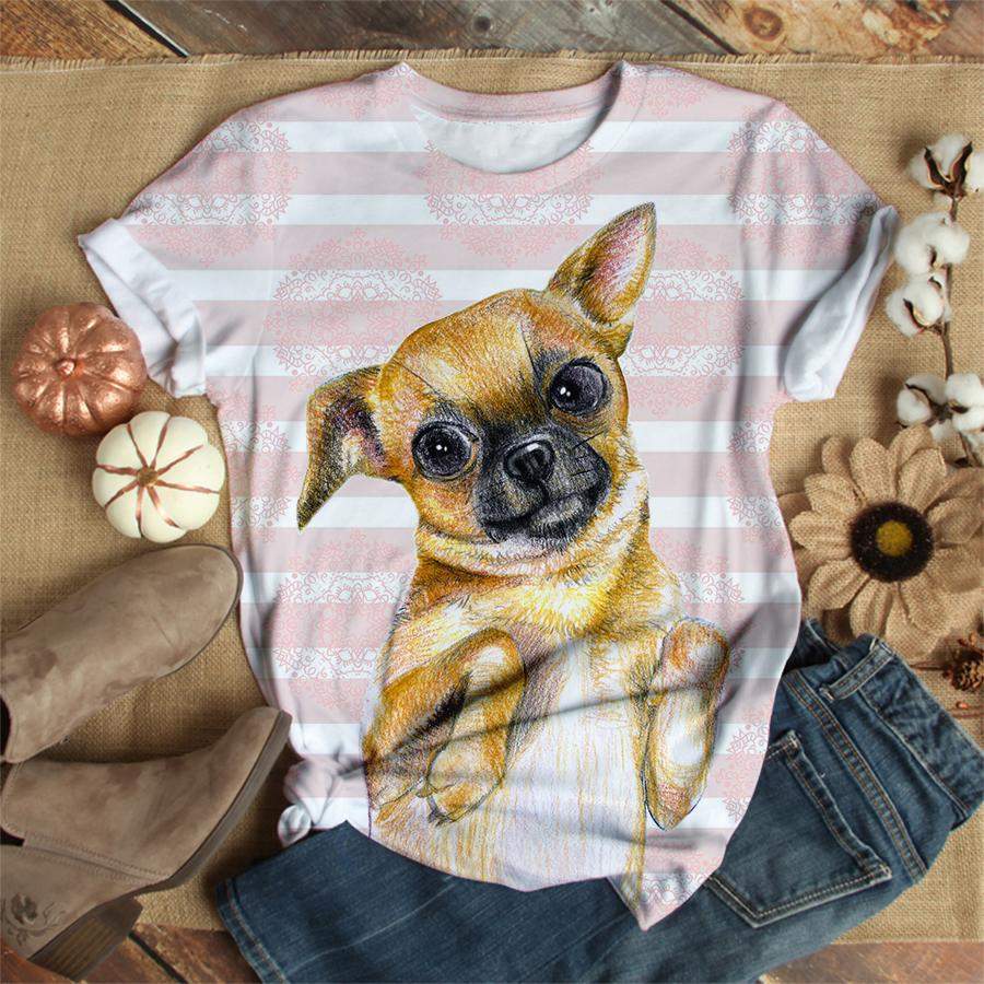 Puppy Chihuahua On Ocher Color T-shirt