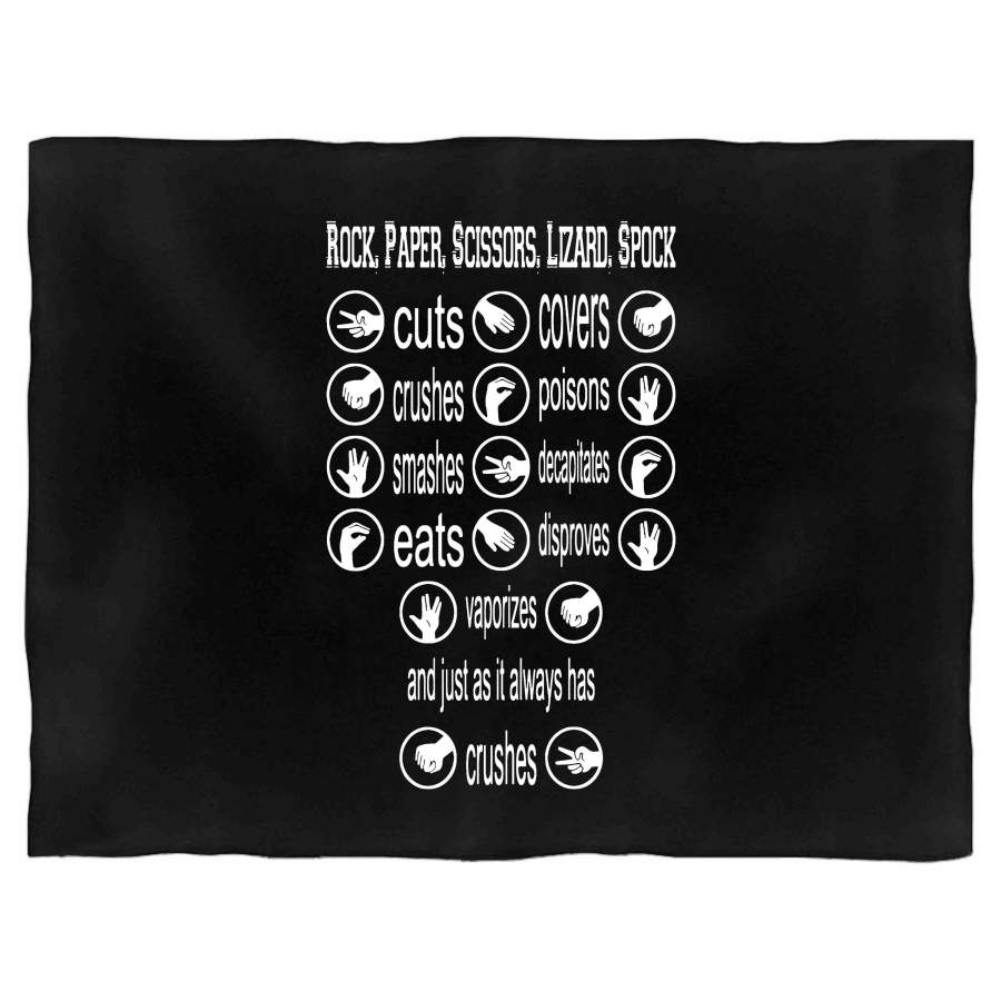 Big Bang Theory Sheldon Cooper Rock Paper Scissors Lizard Spock Birthday Gift Idea Bazinga Tbbt Blanket