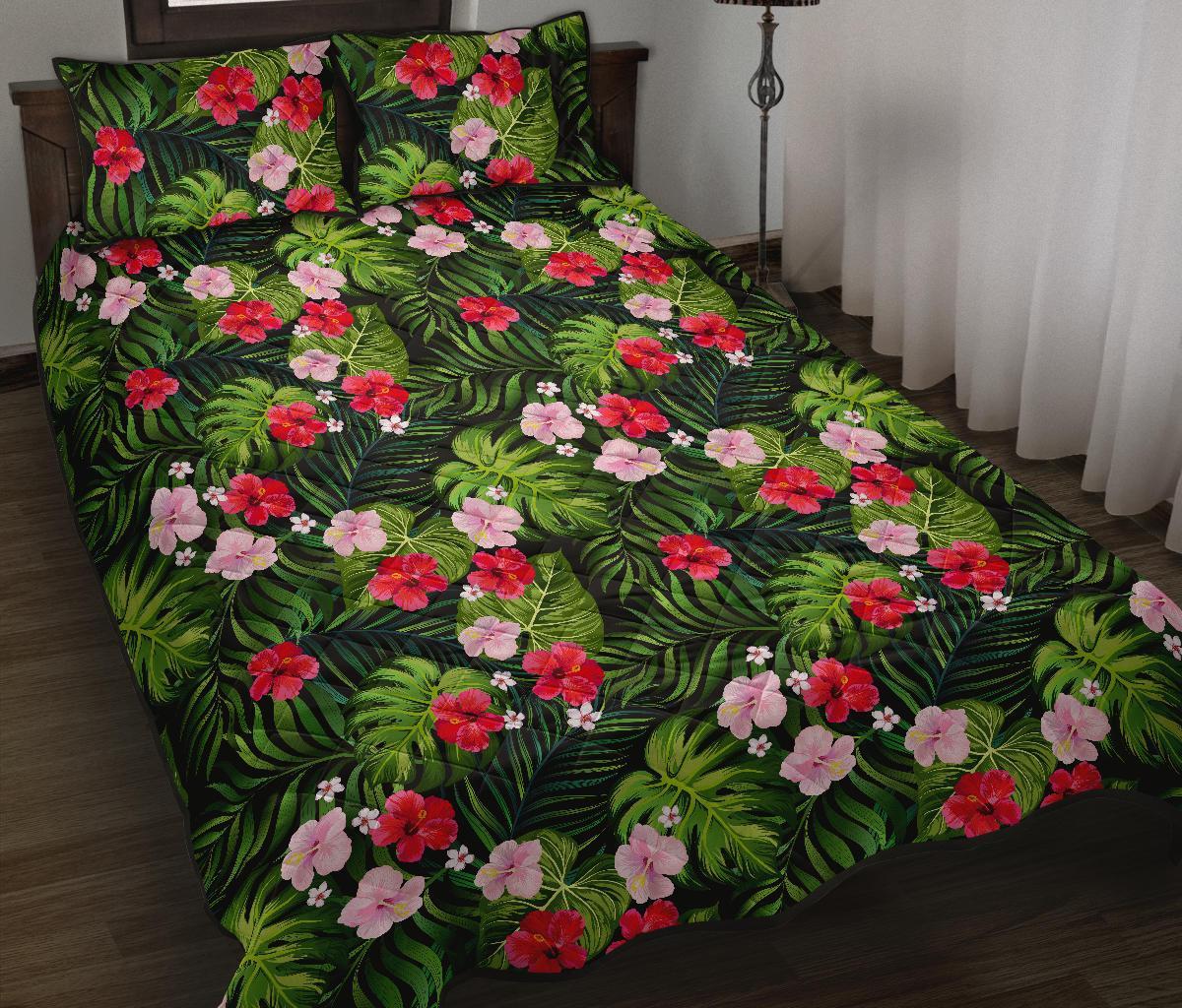 Hawaii Quilt Bed Set Tropical Flower Mix AH J1