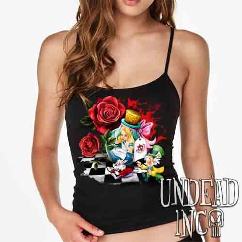 Alice In Wonderland Down The Rabbit Hole – Petite Slim Fit Tank