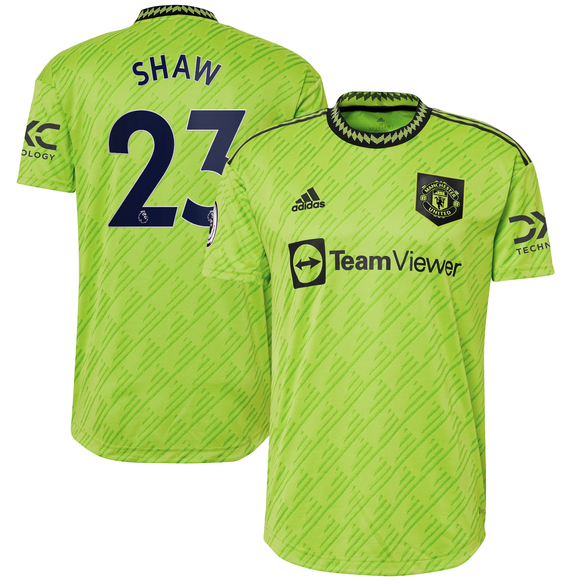 Luke Shaw Manchester United 2022/23 Third Authentic Player Jersey – Neon Green