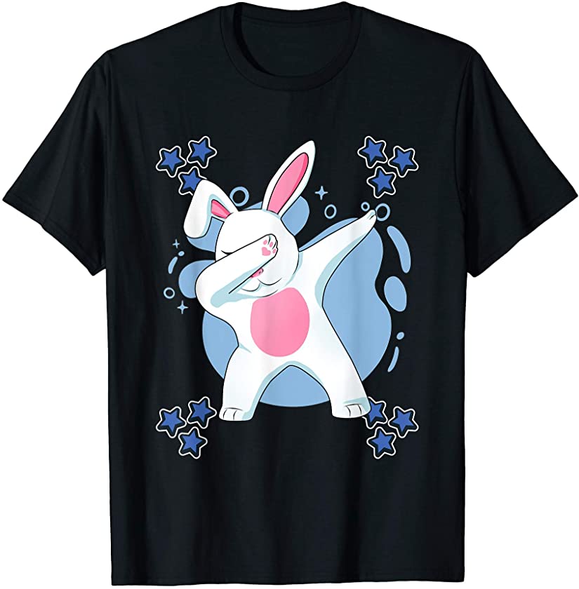 Mens Bunny Art Drawing Stars Boys Bunny T-Shirt