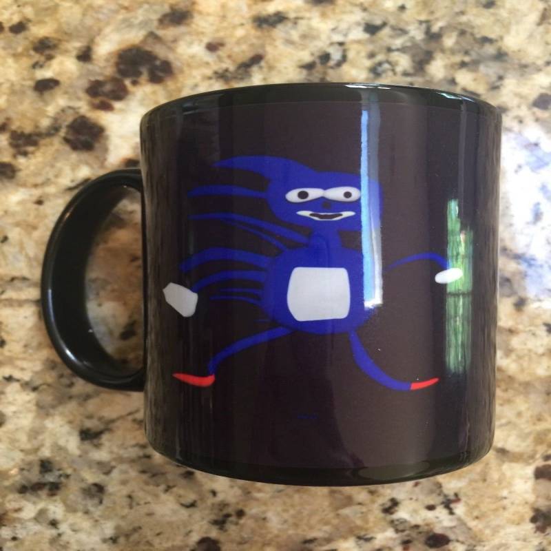 Sega Shop April Fools Day Exclusive Sanic Sonic the Hedgehog Meme Coffee Mug Cup  11 oz mugs mug