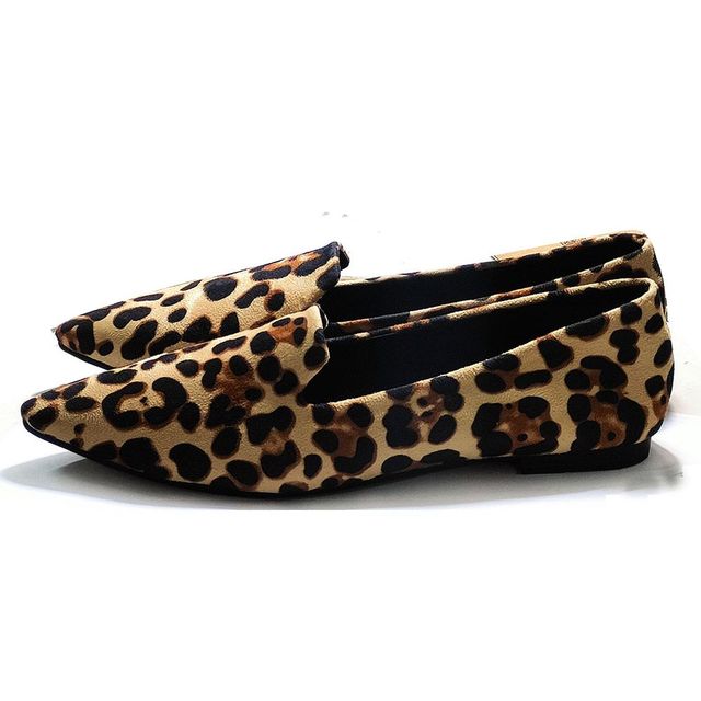 Leopard Flats Loafers Flat Shoes