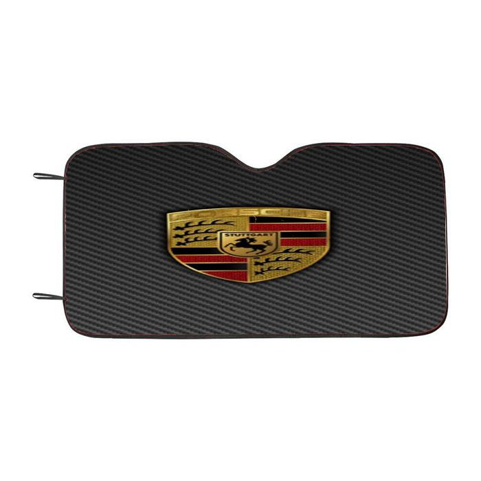 Porsche Logo Grey Auto Sun Shade