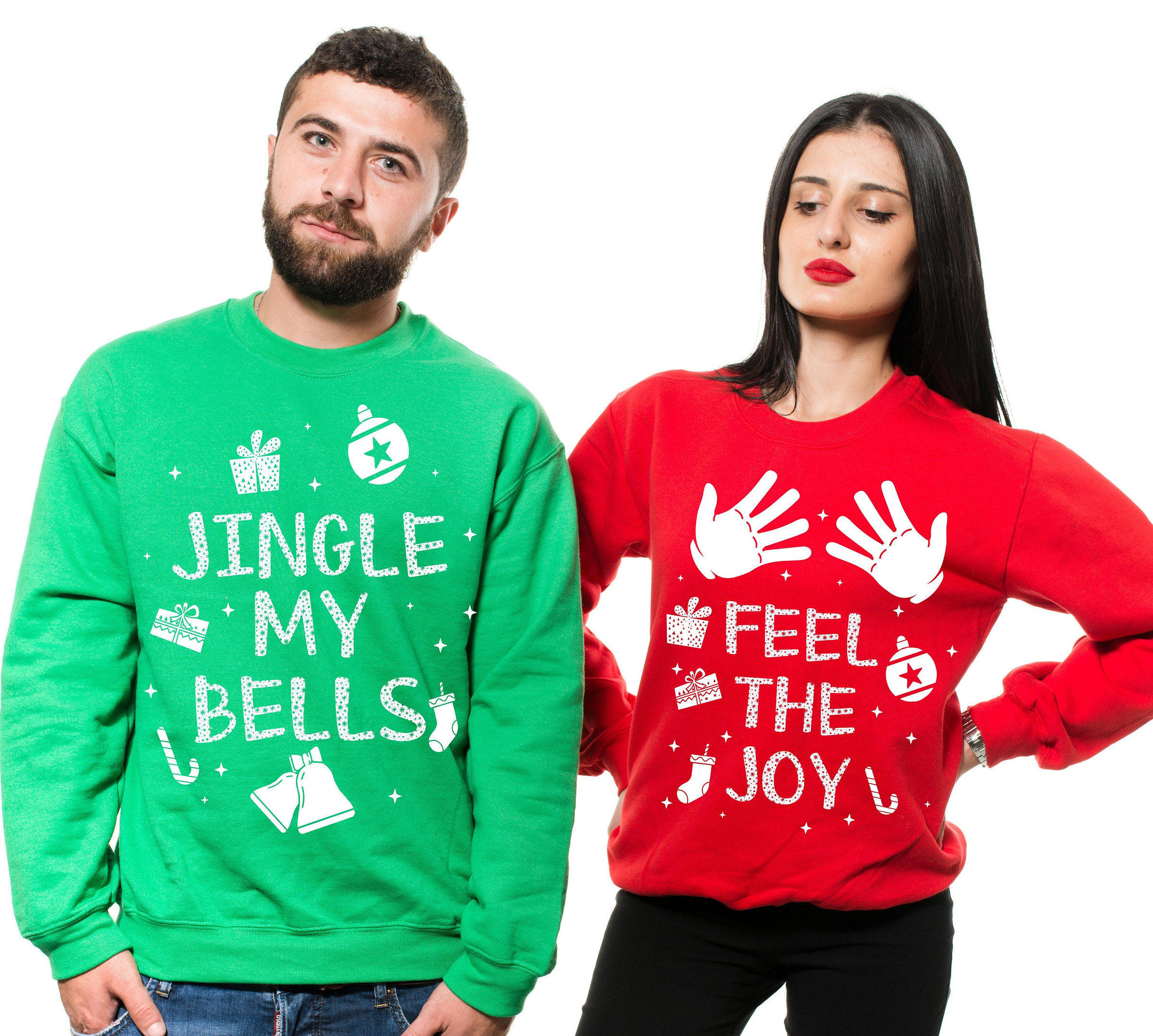 Couple Shirts Jingle My Bells – Feel The Joy Matching Couple, Valentine Gifts, Christmas Gift Graphic Unisex T Shirt, Sweatshirt, Hoodie Size S – 5Xl