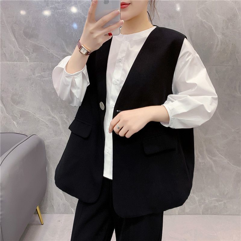 Vests Women Single Button Casual Unisex Street Style Minimalist Office Ladies Basic Clothes Waistcoat Ulzzang All-match Pure Ins alx