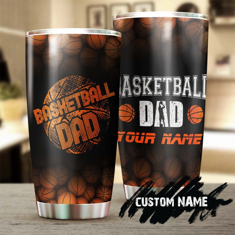 Basketball Dad Personalized Tumbler-Birthday Christmas Gift Father’S Day Gift For Dad From Son From Daughter