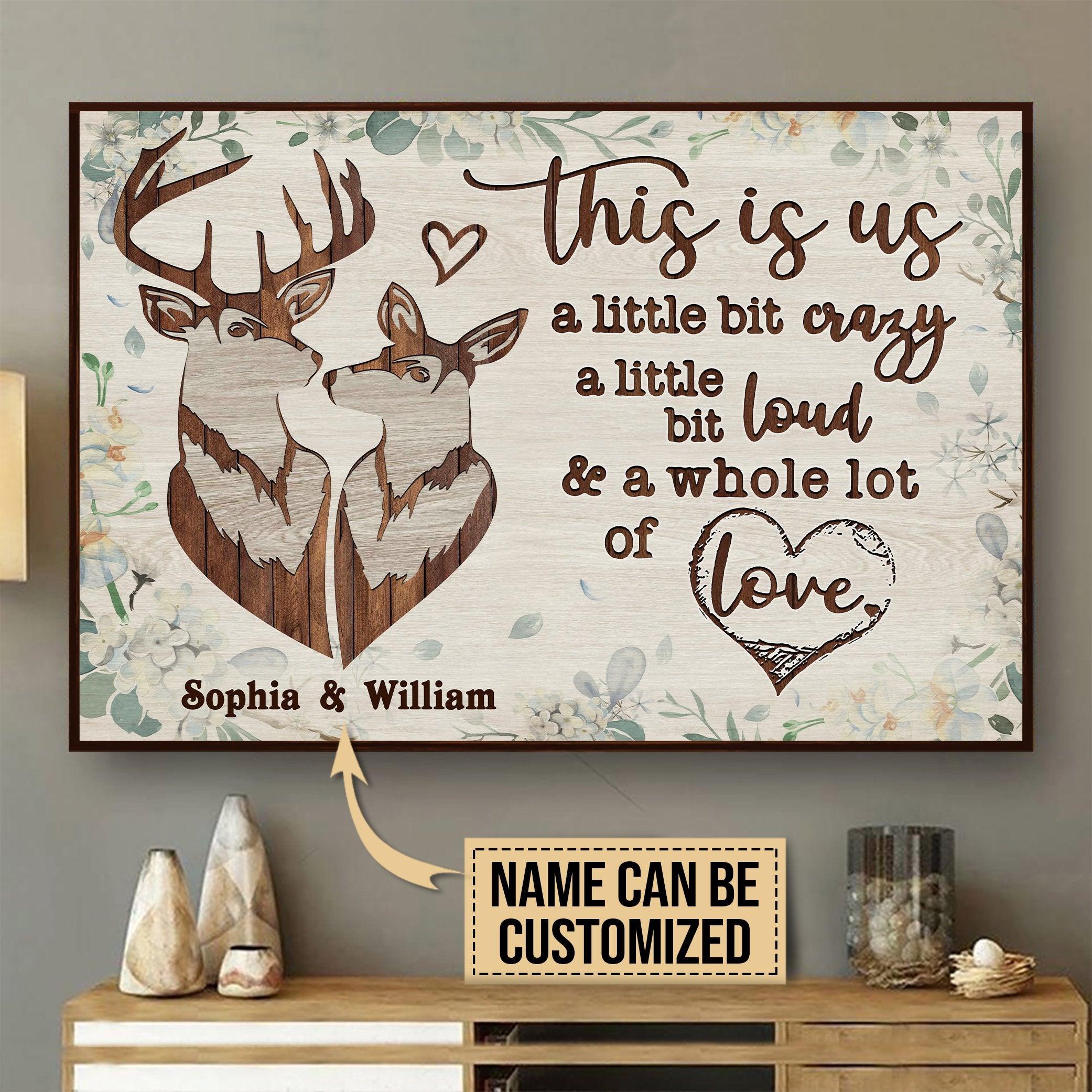 Aeticon Gifts Personalized Deer Pallet This Is Us Canvas Mom Dad Gift Home Decor