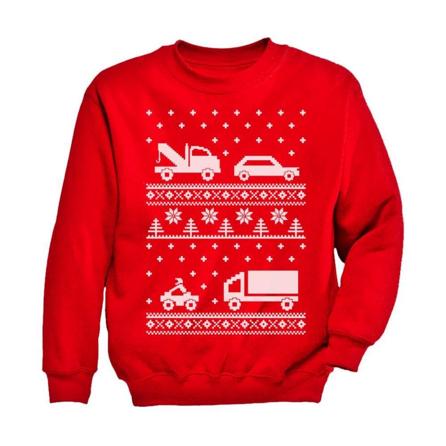 Xmas Children Clothing – Ugly Christmas Sweater Cars Youth Kids Sweatshirt