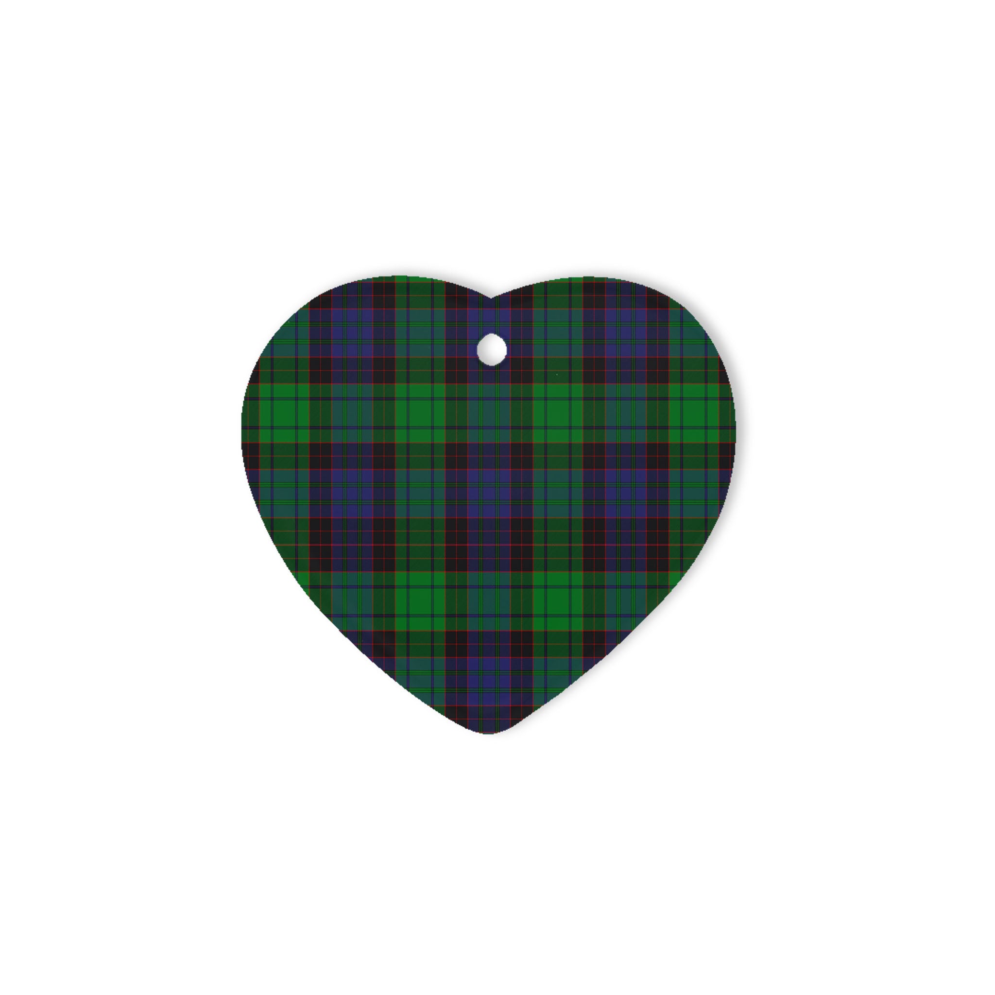 Stewart Old Modern Tartan Heart Ornaments, Christmas Tree Ornament, Plaid Christmas Ornaments, Ceramic Heart Christmas Tree Decoration