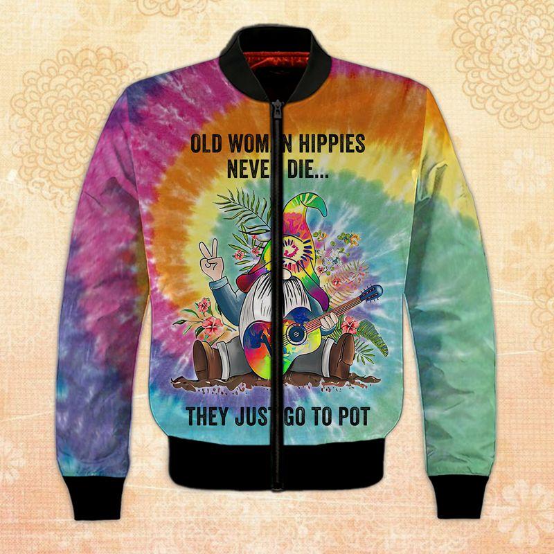 Old Hippie Woman Never Die 3D Bomber