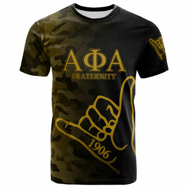 Alpha Phi Alpha T-Shirt – Custom Fraternity Hand Gesture Camouflage Patterns T-Shirt