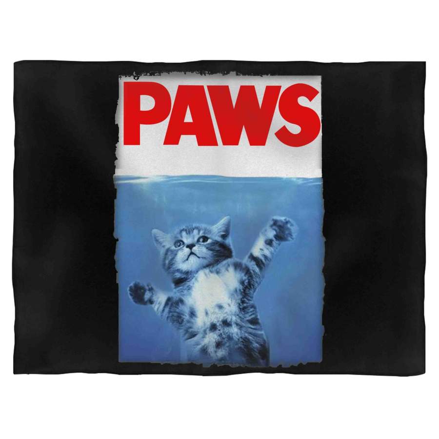 Paws Jaws Movie Kitten Kitty Cat Blanket