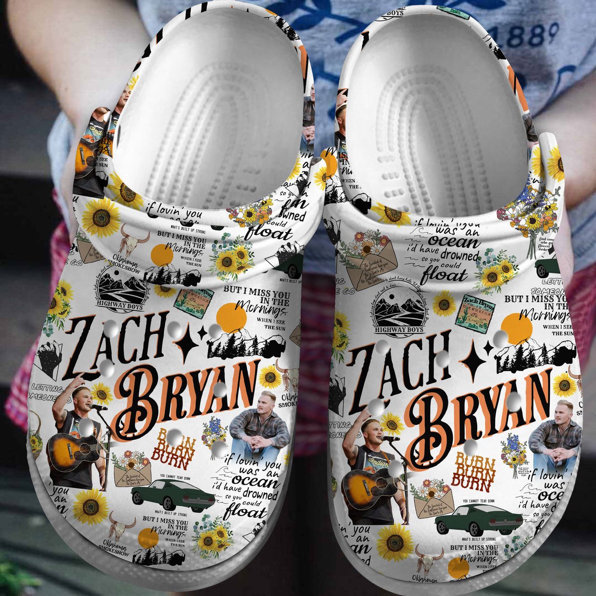 Zach Bryan Music Crocs Crocband Clogs Shoes Comfortable For Men Women and Kids 2