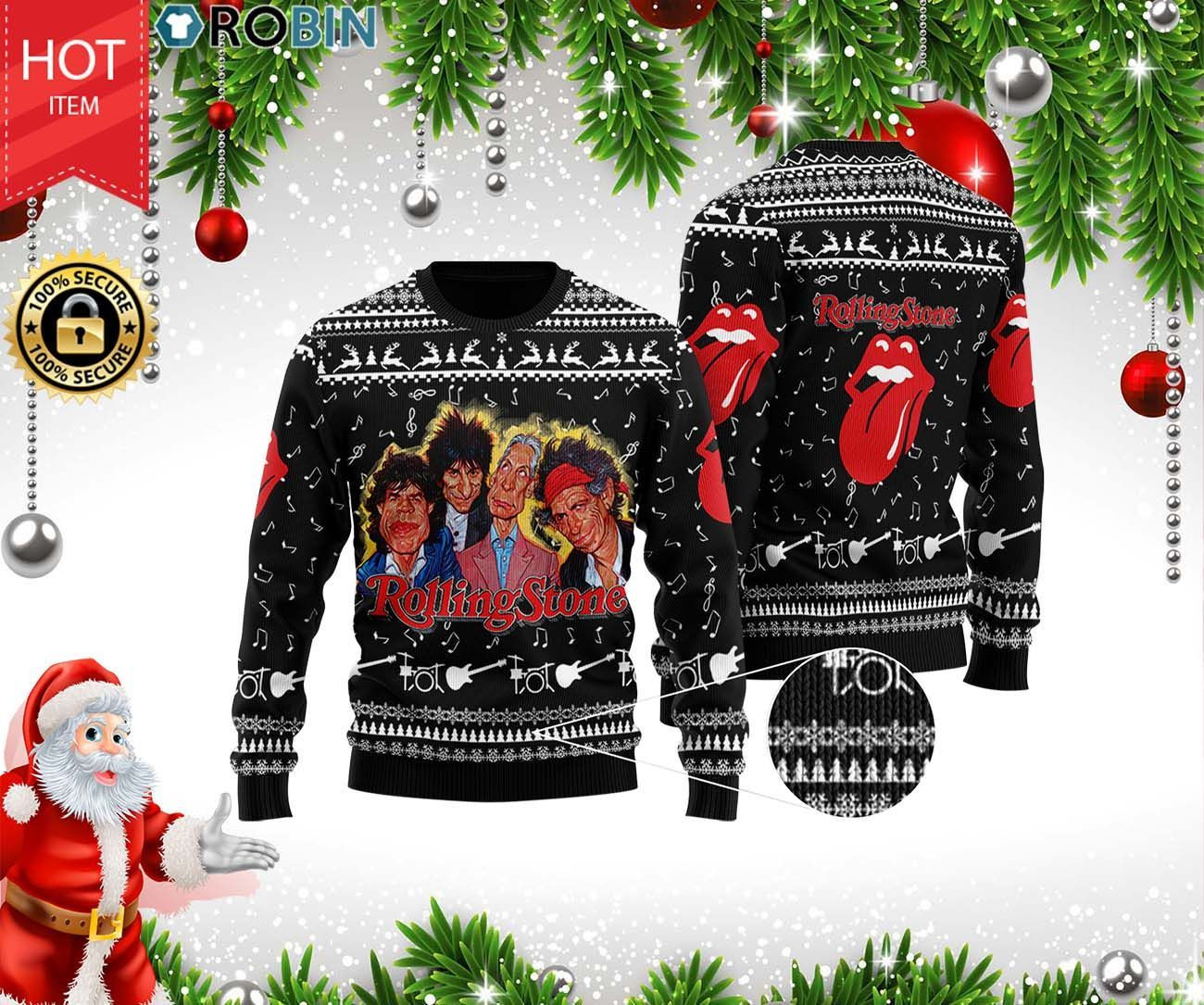 The Rolling Stones Ugly Christmas Sweater V2