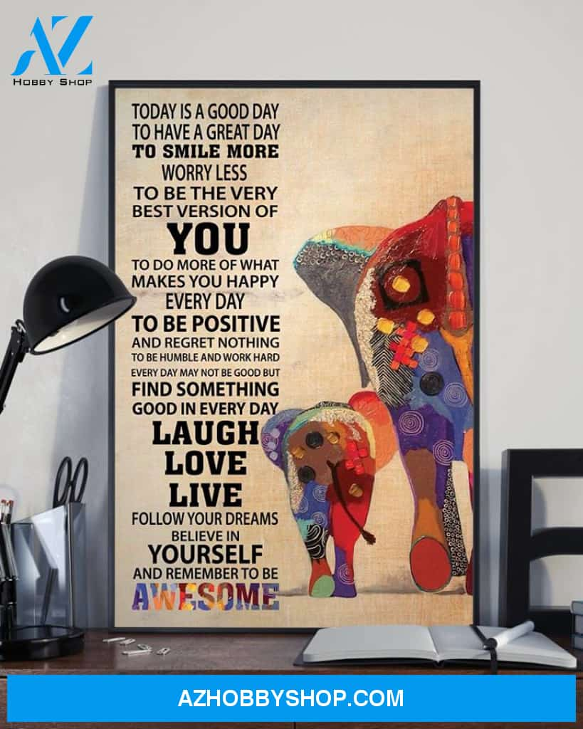 Autism Elephant Today Is Good Day – Matte Canvas