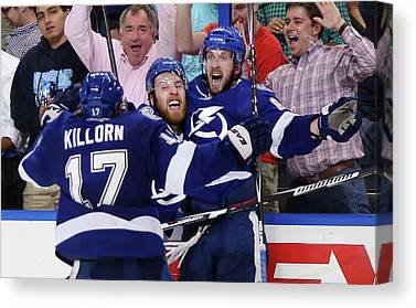 1 New York Rangers V Tampa Bay Lightning Bruce Bennett Canvas Print