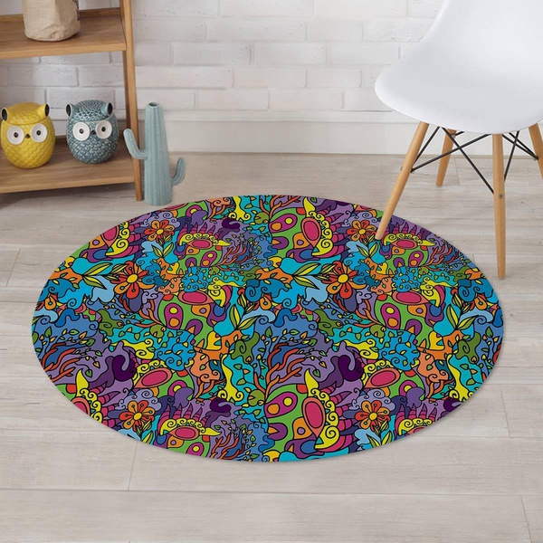 Demon Psychedelic Round Rug