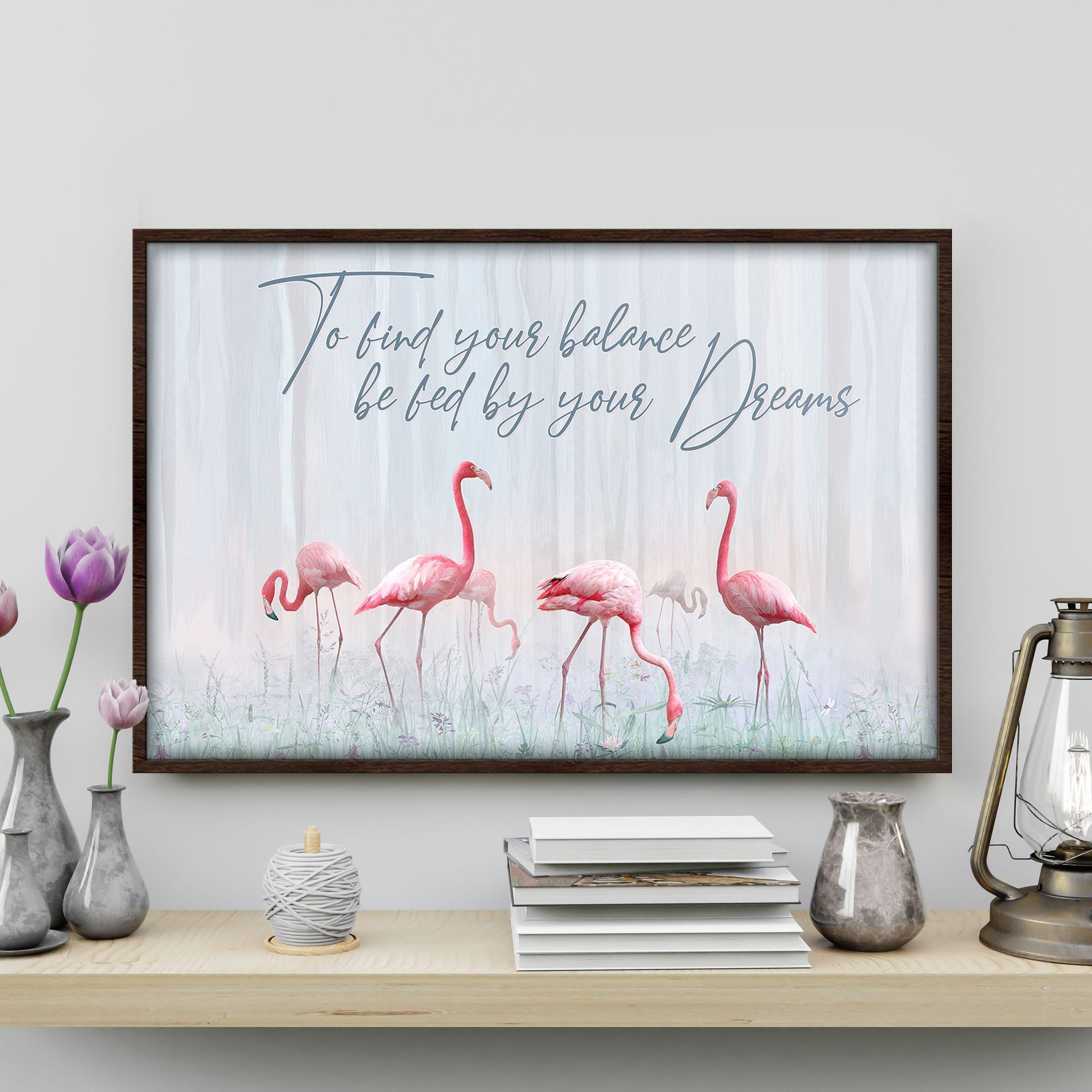 Beautiful Flamingo Poster – To Bird Your Balance Canvas Home Décor Gifts For Birthday Thanksgiving Christmas – Gigo Smart