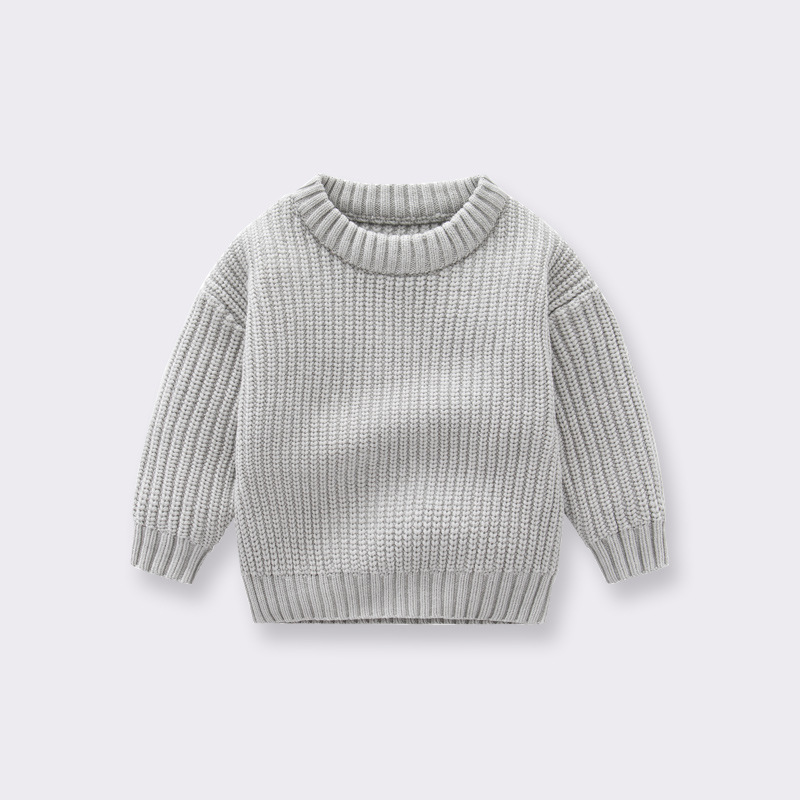 Baby sweater loose round neck girl boy pullover 2022 autumn and winter baby sweater knitted sweater children’s clothing sweater alx