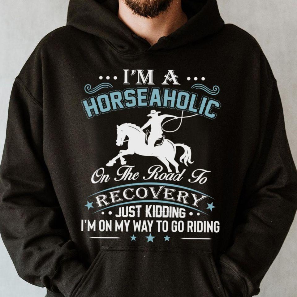 I’m A Horseaholic On The Road To Recovery Just Kidding I’m On My Way To Go Riding Gift Standard Hoodie