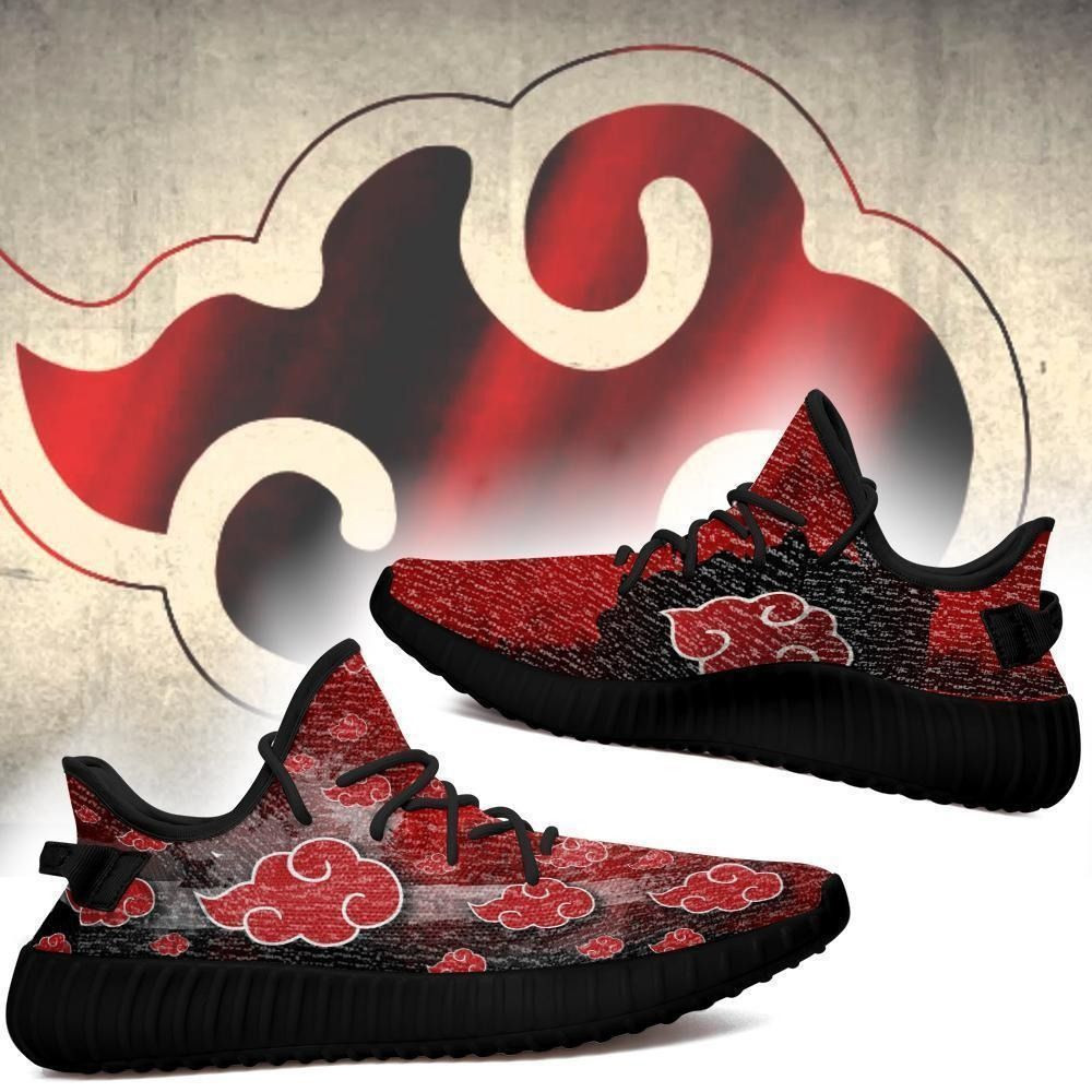 Akatsuki Cloud Shoes Black Naruto Anime Shoes Gift Idea Shoes Yeezy Sneakers H94