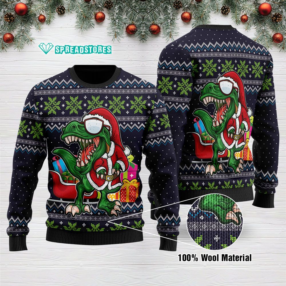 Ugly Sweatshirt Tree Rex Merry Christmas 1510