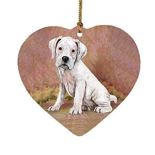 Boxers Puppy Dog Heart Christmas Ornament