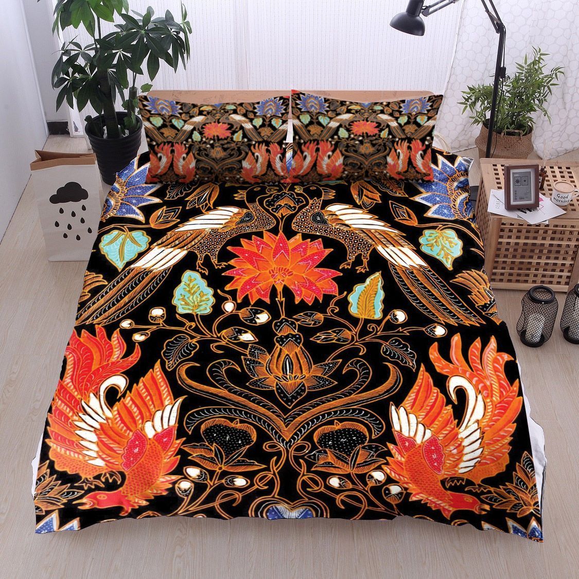 Flower Peacock Bedding Set All Over Prints