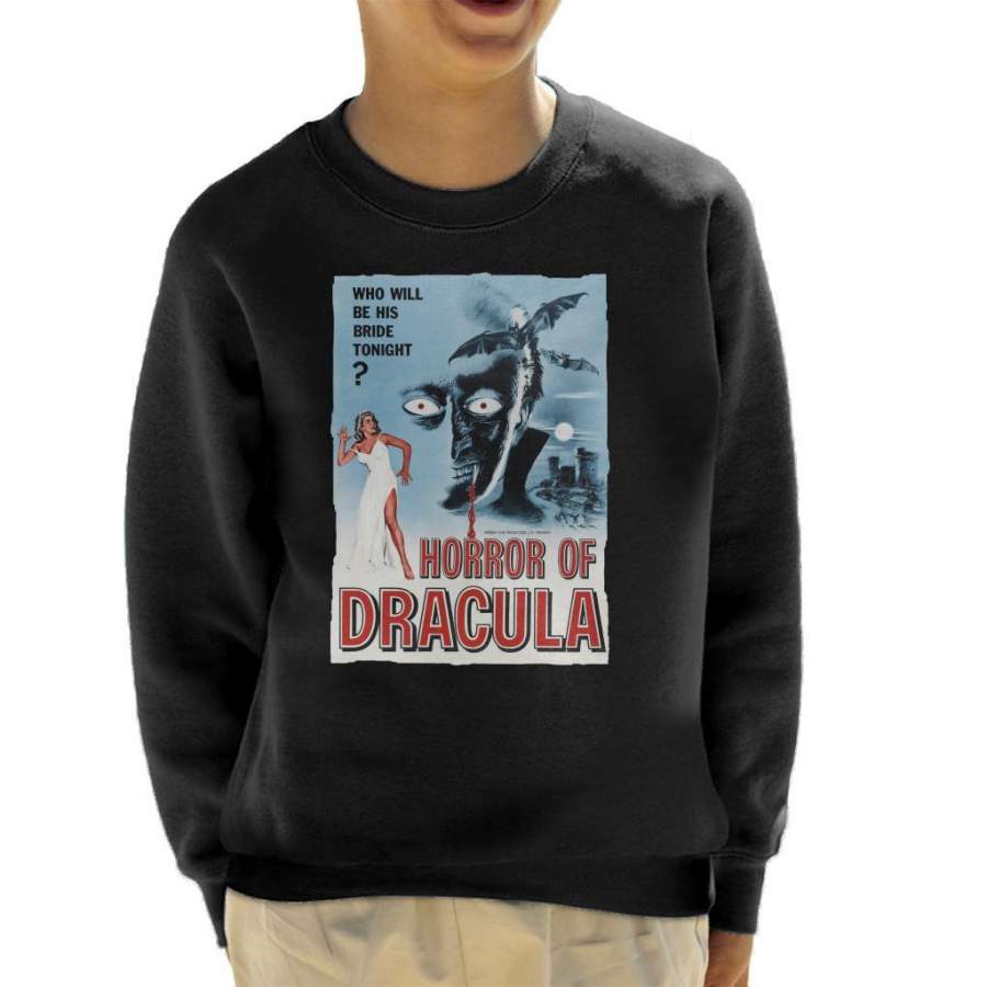 Hammer Horror Films Dracula Classic Film Poster Kid’s Sweatshirt