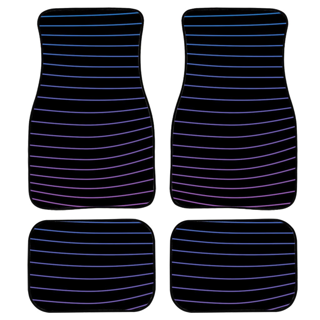 Blue And Purple Edm Wave Print Front And Back Car Floor Mats, Front Car Mat