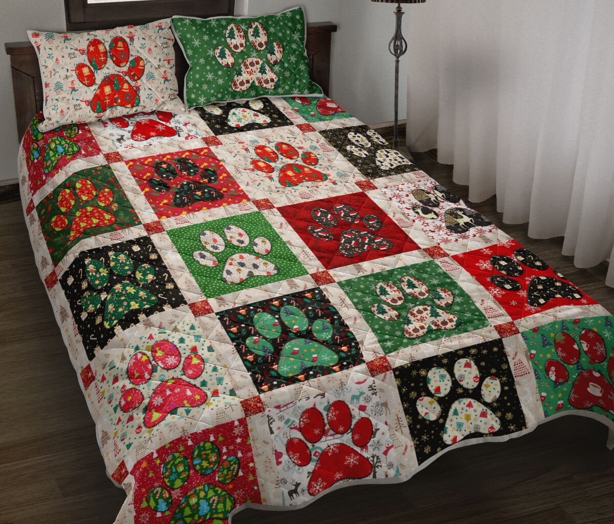 Dog Christmas Seamless Qbs Quilt Bed Set Bedroom Decoration Twin/Queen/King Size Bedding
