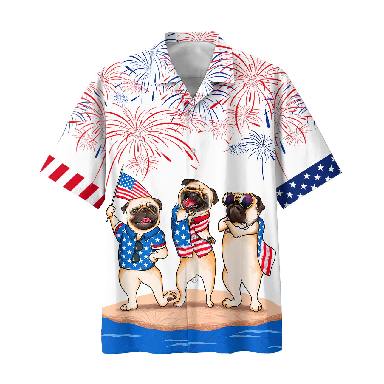 Pug Of July Hawaii Shirt Independence Day Is Usa Patriotic Hawaii Ha28395