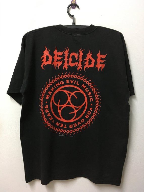 Vintage Deicide 2000 Making Evil Music For Overten Years Metal Band Blue Grape Shirt 24 Shirt